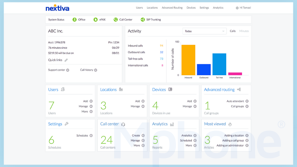 Tổng đài VoIP Nextiva