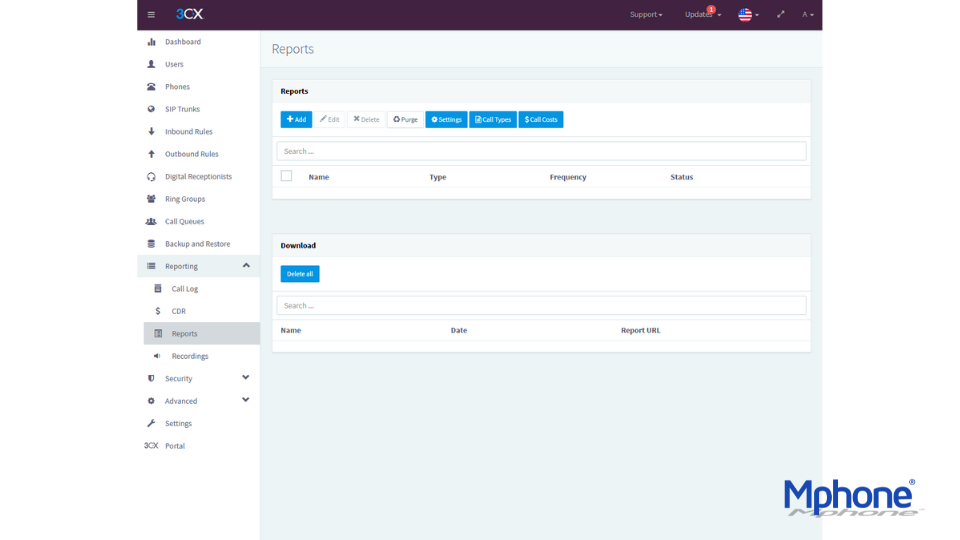 Giao diện Call Reports