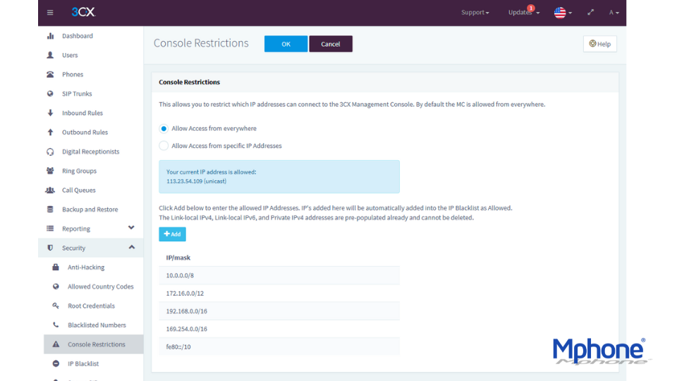 Console Restrictions