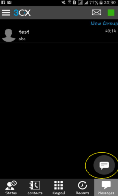 Hình 24 Mục này giúp bạn có thể trao đổi tin nhắn, nhấp vào khoanh tròn màu vàng để tạo tin nhắn mới