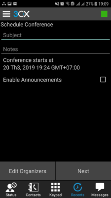 Hình 26 Giao diện khi vào Schedule Conference