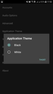 Hình 34 Bạn có thể tùy chọn theme của mình là trắng hoặc đen