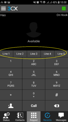 Hình 35 Những mục LINE được hiện trên giao diện