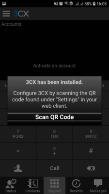 Hình 6 Bấm vào giữa để quét mã